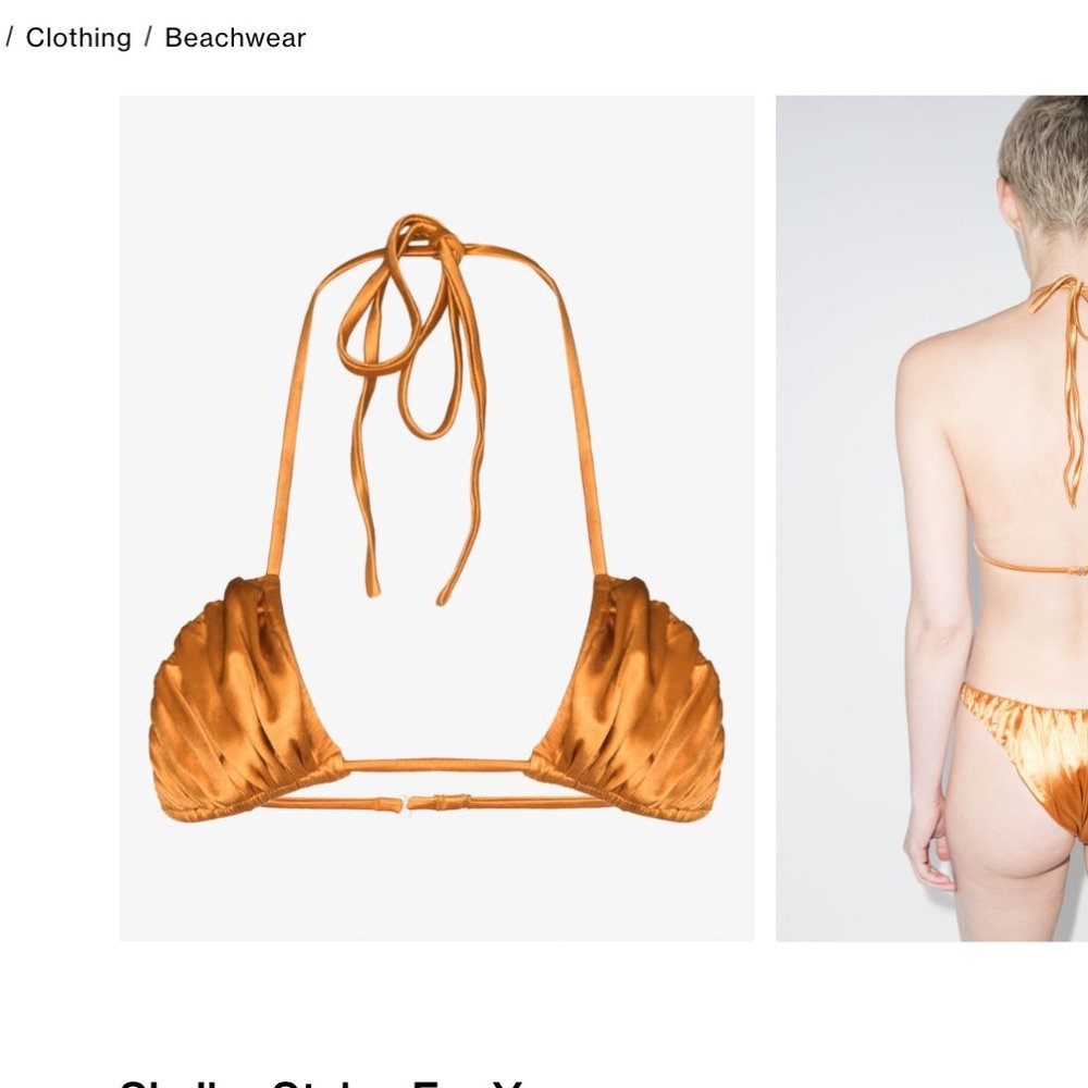 Isa Boulder Flash Ruched Triangle Bikini Top NEW XS